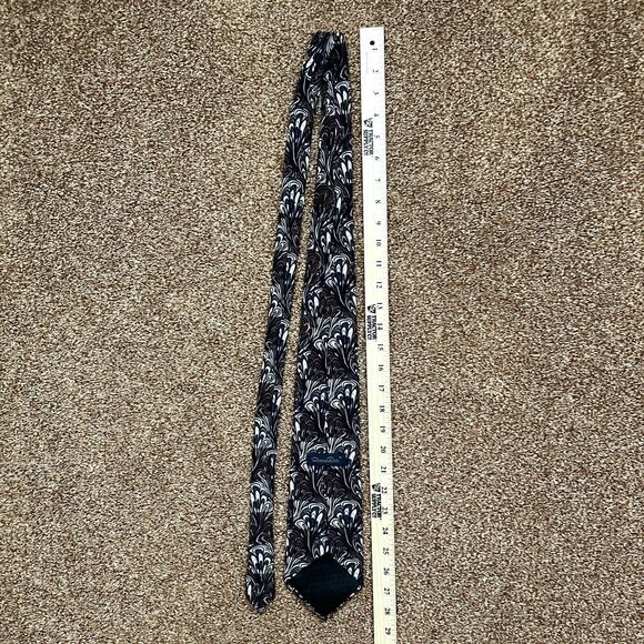 Oscar De La Renta Neck Tie Silk Abstract Swirls Made In USA - Picture 5 of 6